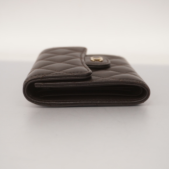 CHANELAuth  Matelasse Tri-fold Wallet Gold Metal Fittings Women's Lambskin Wall - Picture 2 of 10